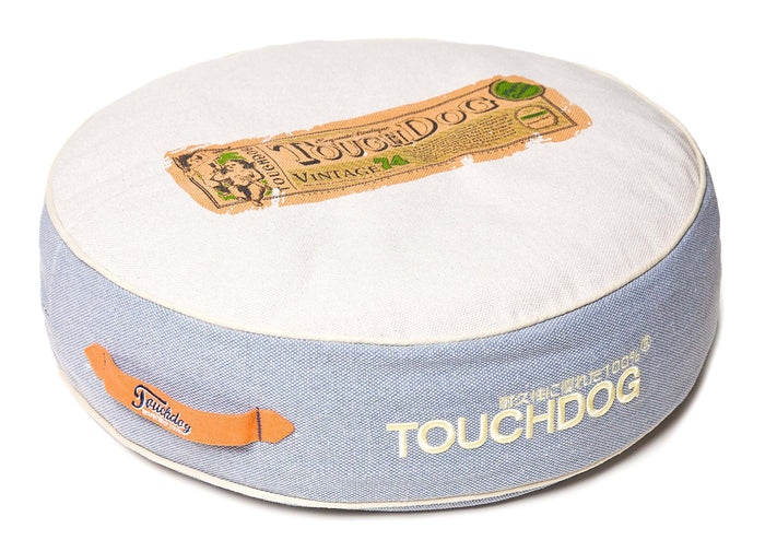 Pet Beds Touchdog Original Surround-View Classical Denim-Toned Plush Raised Dog Bed - Doggy Sauce
