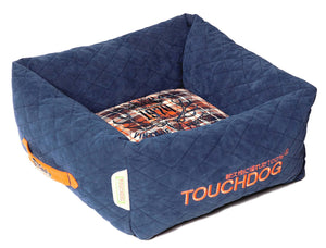 Pet Beds Touchdog Exquisite-Wuff Posh Rectangular Diamond Stitched Fleece Plaid Dog Bed - Doggy Sauce