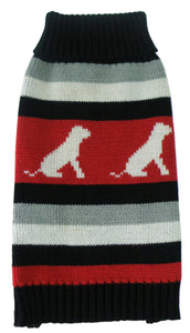 Pet Life Dog Patterned Stripe Fashion Ribbed Turtle Neck Pet Sweater - Doggy Sauce