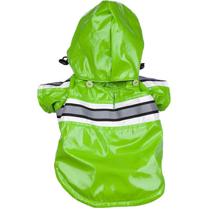 Pet Life Reflecta-Glow Reflective Waterproof Adjustable Pvc Pet Raincoat - Doggy Sauce