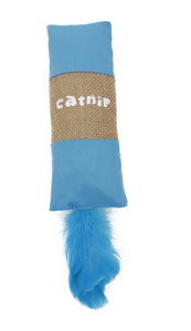 Pet Life Rectangular Duffle Crinkle Plush Faux Fur Teaser Catnip Kitty Cat Toy - Doggy Sauce