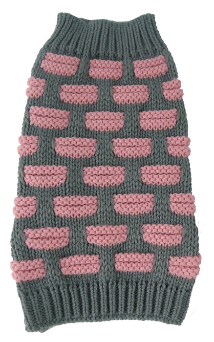 Pet Life Fashion Weaved Heavy Knit Designer Ribbed Turtle Neck Dog Sweater - Doggy Sauce