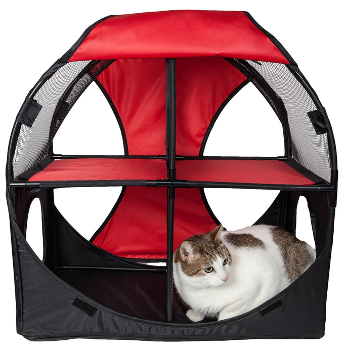 Pet Life Kitty-Play Obstacle Travel Collapsible Soft Folding Pet Cat House - Doggy Sauce