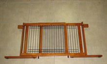 Crown Pet Freestanding Wood/Wire Pet Gate, Rubberwood 21" High -Small Span - Doggy Sauce