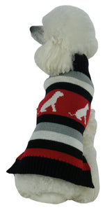 Pet Life Dog Patterned Stripe Fashion Ribbed Turtle Neck Pet Sweater - Doggy Sauce