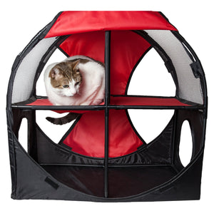 Pet Life Kitty-Play Obstacle Travel Collapsible Soft Folding Pet Cat House - Doggy Sauce