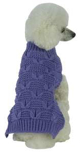 Pet Life Butterfly Stitched Heavy Cable Knitted Fashion Turtle Neck Dog Sweater - Doggy Sauce