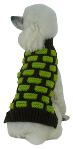 Pet Life Fashion Weaved Heavy Knit Designer Ribbed Turtle Neck Dog Sweater - Doggy Sauce