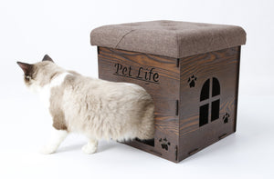 Pet Life Foldaway Collapsible Designer Cat House Furniture Bench - Doggy Sauce