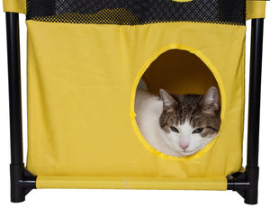 Pet Life Kitty-Square Obstacle Soft Folding Sturdy Play-Active Travel Collapsible Travel Pet Cat House Furniture - Doggy Sauce