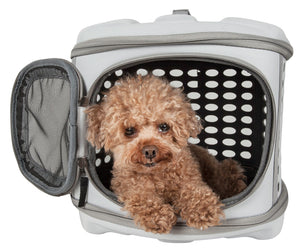 Pet Life Circular Shelled Perforate Lightweight Collapsible Military Grade Transporter Pet Carrier - Doggy Sauce