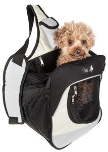 Pet Life Single Strap Over-The-Shoulder Navigation Hands Free Backpack and Front pack Pet Carrier - Doggy Sauce