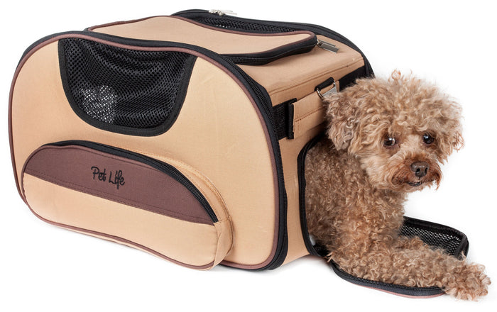 Pet Life Airline Approved Sky-Max Modern Collapsible Pet Carrier - Doggy Sauce