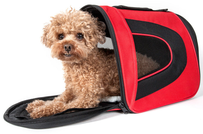 Pet Life Airline Approved Folding Zippered Sporty Mesh Pet Carrier - Doggy Sauce