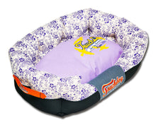 Pet Beds Touchdog Floral-Galore Ultra-Plush Rectangular Rounded Designer Dog Bed - Doggy Sauce