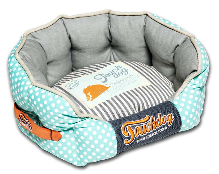 Pet Beds Touchdog Polka-Striped Polo Rounded Fashion Dog Bed - Doggy Sauce