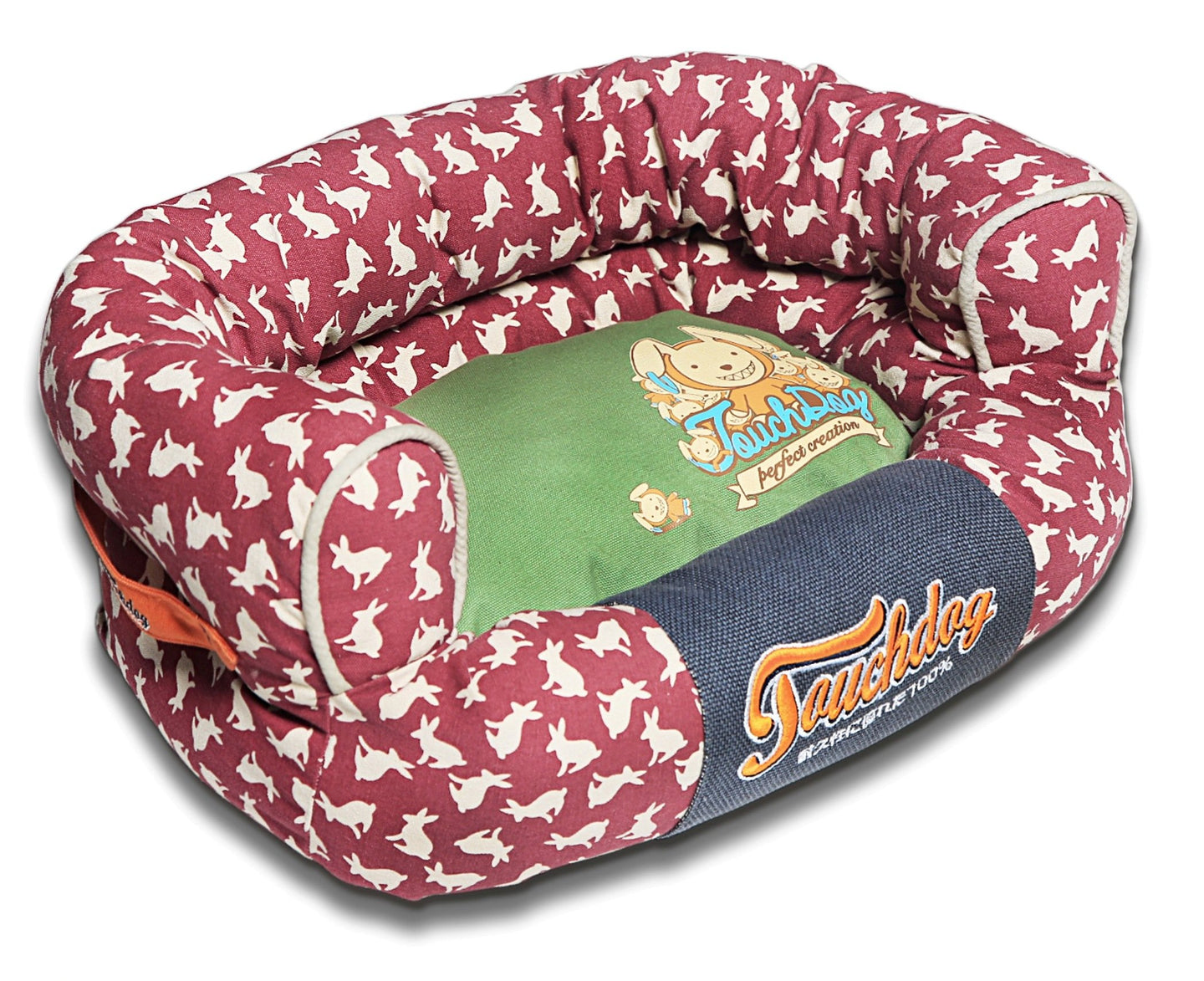 Pet Beds Touchdog Lazy-Bones Rabbit-Spotted Premium Easy Wash Couch Dog Bed - Doggy Sauce