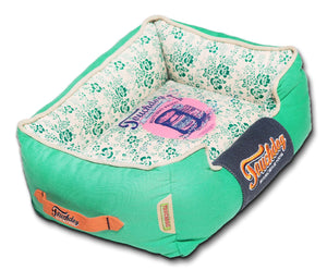 Pet Beds Touchdog Floral-Galore Vintage printed Ultra-Plush Rectangular Designer Dog Bed - Doggy Sauce