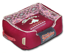 Pet Beds Touchdog 70's Vintage-Tribal Throwback Diamond Patterned Ultra-Plush Rectangular-Boxed Dog Bed - Doggy Sauce