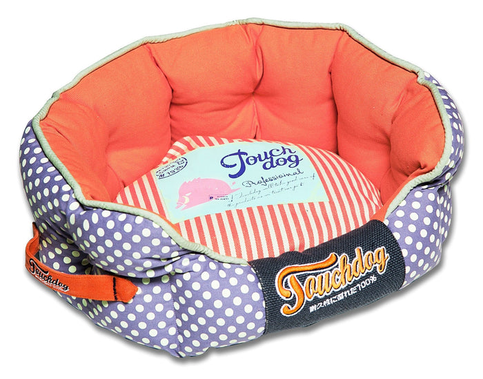 Pet Beds Touchdog Polka-Striped Polo Rounded Fashion Dog Bed - Doggy Sauce