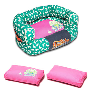 Pet Beds Touchdog Lazy-Bones Rabbit-Spotted Premium Easy Wash Couch Dog Bed - Doggy Sauce