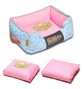 Pet Beds Touchdog Rose-Pedal Patterned Premium Rectangular Dog Bed - Doggy Sauce