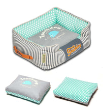 Pet Beds Touchdog Polka-Striped Polo Easy Wash Rectangular Fashion Dog Bed - Doggy Sauce