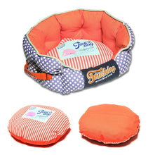 Pet Beds Touchdog Polka-Striped Polo Rounded Fashion Dog Bed - Doggy Sauce