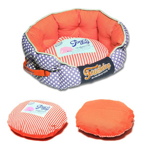 Pet Beds Touchdog Polka-Striped Polo Rounded Fashion Dog Bed - Doggy Sauce