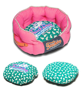 Pet Beds Touchdog Rabbit-Spotted Premium Rounded Dog Bed - Doggy Sauce