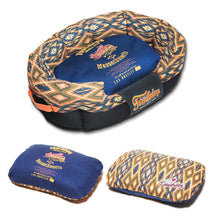 Pet Beds Touchdog 70's Vintage-Tribal Throwback Diamond Patterned Ultra-Plush Rectangular Rounded Dog Bed - Doggy Sauce