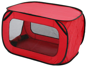 Pet Life Rectangular Elongated Mesh Canvas Collapsible Outdoor Tent w/ bottle holder - Doggy Sauce