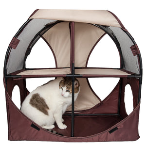 cat tree,cat house,kitty tree,cat teaser,cat maze,cat tunnel,collapsible cat tree,folding cat tree,cat lounge,kitty lounge,cat lounger,travel cat house,cat toys,kitty tunnel,pet life