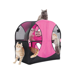 cat tree,cat house,kitty tree,cat teaser,cat maze,cat tunnel,collapsible cat tree,folding cat tree,cat lounge,kitty lounge,cat lounger,travel cat house,cat toys,kitty tunnel,pet life