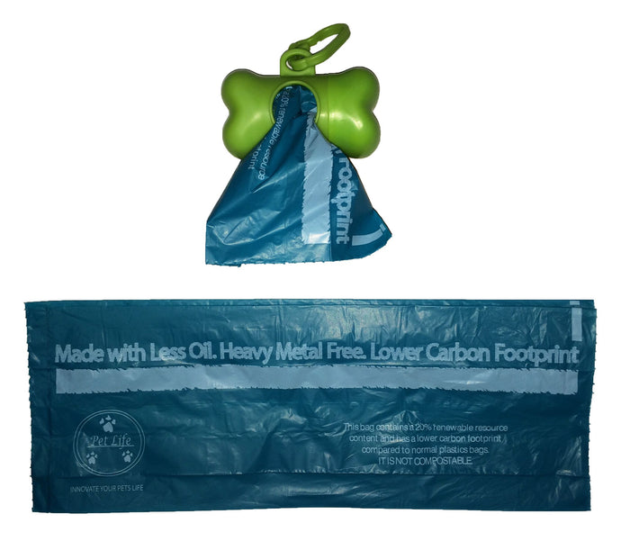 Pet Life 100% Recyclable Bio-Hybrid Thermoplastic and Polyethylene Carbon Reduced Eco-Friendly Pet Waste Bags from Renewable Thermoplastic Starch - Dispenser and 2 Pack of Rolls - Doggy Sauce