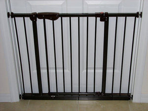 Crown Pet Auto-Close Pressure Mounted Pet Gate W/ 2 Extensions - Doggy Sauce